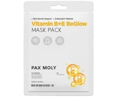 PaxMoly Be Glow Vitamin B+E Brightening &amp; Illuminating Sheet Mask Face Day &amp; Night, 25 ml