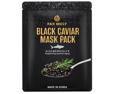 PaxMoly, Juodas Caviar, Brightening, Hydrating &amp; Anti-Aging, Sheet Mask, Face, 25 ml