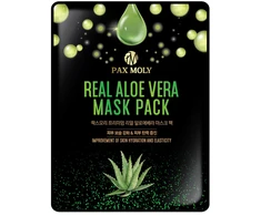 PaxMoly, Real Aloe Vera, Firmness, Elasticity, Hydration, Sheet Mask, For Face, 25 ml