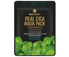 PaxMoly, Real Cica, Soothing &amp; Brightening, Sheet Mask, Face, Day &amp; Night, 25 ml