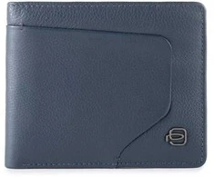 Piquadro, Akron, Leather Wallet, With Detachable Document Holder, Mėlyna, For Men