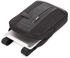 Piquadro, Brief 2, Nylon And Leather, Textile Crossbody Bag, Juodas, CA1816BR2/N, For Men