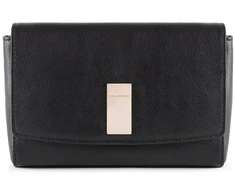 Piquadro, Dafne, Leather Handbag, Sistem RFID, Juodas, 19 cm