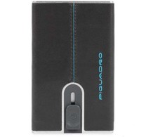 Piquadro, Mėlyna Square, Leather Wallet, Square Sliding System with Money Clip, PP5358B2R-N, Juodas, For Men