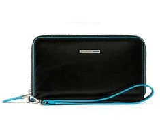 Piquadro, Mėlyna Square, Leather Wallet, Juodas, For Women