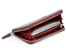 Piquadro, Mėlyna Square, Leather Wallet, Raudona, For Women