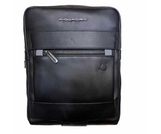 Piquadro, Obidos, Small, Leather Crossbody Bag, Juodas, 22 x 28 x 5 cm, For Men