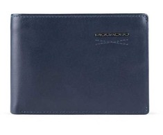 Piquadro, Obidos, Leather Wallet, Coin Holder, Mėlyna, For Men