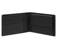 Piquadro, Obidos, Leather Wallet, Slim, PU257W110R-N, Juodas, For Men