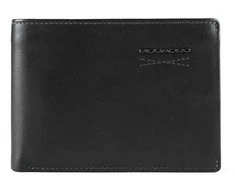 Piquadro, Obidos, Leather Wallet, Slim, PU257W110R-N, Juodas, For Men