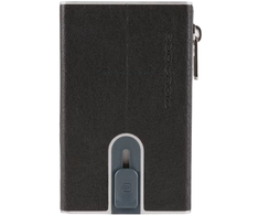 Piquadro, Piquadro, Leather Card Holder, Square Sliding System, PP5585B3R, Juodas, For Men