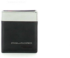 Piquadro, Piquadro, Leather Wallet, For Back And Credit Cards, Juodas, Gray, For Men