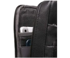 Piquadro, Tallin, Leather Bag, Mono Sling, Juodas, For Men, 20 x 33 x 5 cm