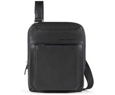 Piquadro, Tallin, Leather Crossbody Bag, Juodas, 23 X 18 X 5 cm, For Men