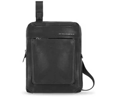 Piquadro, Tallin, iPad Sleeve, Leather Crossbody Bag, Juodas, CA1816W108, 21.5 x 27 x 7 cm, For Men