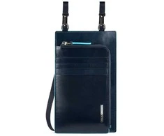 Piquadro, Tasche, Leather Crossbody Bag, Mėlyna, 11.5 x 19 x 2 cm, For Men