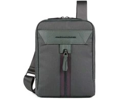 Piquadro, Trakai, Shoulder Bag, Textile Crossbody Bag, Žalias, 16 x 22 x 4 cm, For Men
