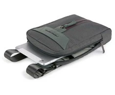 Piquadro, Trakai, Shoulder Bag, Textile Crossbody Bag, Žalias, 16 x 22 x 4 cm, For Men