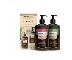 Set Arganicare: Coconut, Hair Šampūnas, maitininantis &amp; Moisturising, 400 ml + Coconut, Hair Conditioner, Hydrating &amp; maitininantis, 400 ml