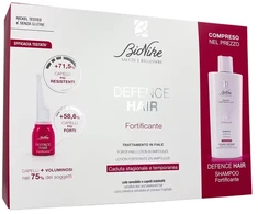 Set BioNike: Defence Hair Hair Šampūnas Fortifying, 200 ml + Defence Fortifying Ampoules Treatment Serum For Scalp For Women, 21 vnt., 6 ml