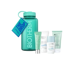 Set Biotherm: Biosource Eliminates Impurities Cleansing Foam, 50 ml + Deo Pure 72h Protection Dezodorantas Roll-On For Women, 75 ml + Aquasource Hyalu Plump Moisturizing Daily Gel Kreminis For Face, 30 ml + Lait Corporel Anti-Dryness Body Milk, 50 ml + Biotherm