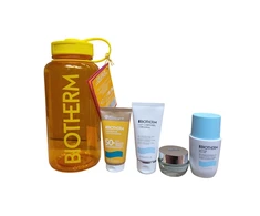 Set Biotherm: Lait Corporel Anti-Dryness Body Milk, 50 ml + Waterlover Anti-Aging Sunscreen Kreminis For Face SPF 50+, 50 ml + Deo Pure 72h Protection Dezodorantas Roll-On For Women, 75 ml + Cera Repair Barrier Repair Kreminis For Face, 15 ml + Biotherm Vanduo Bott