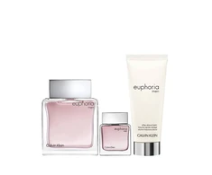 Rinkinys Calvin Klein: Euphoria EDT vyrams, 100 ml + Euphoria EDT vyrams, 15 ml *Miniatiūrinis + Euphoria balzamas po skutimosi, 100 ml