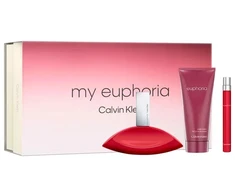 Set Calvin Klein: My Euphoria Eau De Parfum For Women, 100 ml + My Euphoria Eau De Parfum For Women, 10 ml + My Euphoria Hydrating Losjonas kūnui, 100 ml