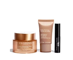 Clarins Veido priežiūros rinkinys brandžiai odai | komplekte: stangrinamasis kremas dekoltė sričiai, 15 ml + stangrinamasis dieninis kremas, 50 ml + Wonder Volume XXL blakstienų tušas, 3 ml