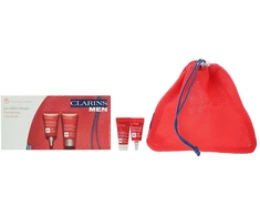 Clarins Set : Men Raudona Ginseng Revitalizing Day &amp; Night Gel For Face 2 ml *Sample + Men Energising Eye Gel 3 ml For Men