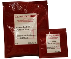 Set Clarins: Pro Complexion Radiance Bright Peel-Off Mask Evening Face, 20 vnt. 5.2 g + Pro Complexion Radiance Bright Peel-Off Mask Evening Face, 20 vnt., 90 g