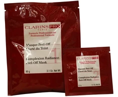 Set Clarins: Pro Complexion Radiance Bright Peel-Off Mask Evening Face, 20 vnt. 5.2 g + Pro Complexion Radiance Bright Peel-Off Mask Evening Face, 20 vnt., 90 g