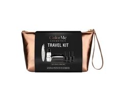 Set ColorMe Cosmetics: ColorMe Zippered GWP Textile Pouch + ColorMe Gel Semi-Permanent Nagų lakas, 10 ml + ColorMe Base Coat Semi-Permanent Nagų lakas, 10 ml + ColorMe Top Coat Semi-Permanent Nagų lakas, 10 ml + ColorMe Nail File + ColorMe Nail Led Lam