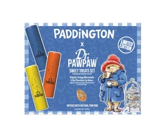 Set Dr. PawPaw: Paddington Oranžinis Marmalade, Hydrating, Lūpų balzamas, 4 g + Paddington Bear Original Balm, Vegan, Lūpų balzamas, 4 g + Hot Chocolate, Hydrating, Lūpų balzamas, 4 g