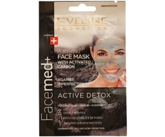 Set Duo, Eveline Cosmetics, Facemed+ Active Detox, Carbon, Detoxifying, Clay Mask, 2 pcs, 10 ml