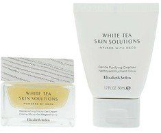 Setas Elizabeth Arden: Baltas Tea Skin Solutions valomasis kremas, 50 ml + Baltas Tea Skin Solutions jauninamasis gelis-kremas veidui, 50 ml
