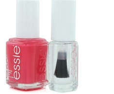 Set Essie: Nail Enamel Vegan Glossy Shine Finish Nagų lakas 72 Peach Daiquiri 13.5 ml + Nail Care - Good To Go Top Coat Nail Strengthening Lacquer, 5 ml