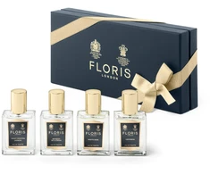Floris Of London rinkinys: Naktinio kvapo jazminų tualetinis vanduo moterims, 15 ml + Bouquet De La Reine tualetinis vanduo moterims, 15 ml + Baltas Rose tualetinis vanduo moterims, 15 ml + Chypress tualetinis vanduo Unisex, 15 ml