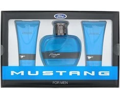 Rinkinys „Ford“: „Mustang Mėlyna“ tualetinis vanduo vyrams, 100 ml + „Mustang Mėlyna“ drėkinamasis balzamas po skutimosi, 100 ml + „Mustang Mėlyna“ drėkinamasis kūno prausiklis plaukams ir kūnui, 100 ml
