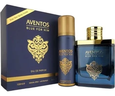 Rinkinys Fragrance World: Aventos Mėlyna Eau De Parfum vyrams, 100 ml + Aventos Mėlyna kūno purškiklis, 50 ml