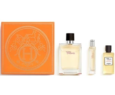 Set Hermes: Terre d'Hermes, Eau De Toilette, For Men, 100 ml + Terre d'Hermes, Eau De Toilette, For Men, 15 ml + Terre d'Hermes, Dušo želė, For All Skin Types, 40 ml