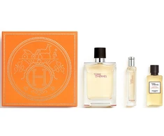 Set Hermes: Terre d'Hermes, Eau De Toilette, For Men, 100 ml + Terre d'Hermes, Eau De Toilette, For Men, 15 ml + Terre d'Hermes, Dušo želė, For All Skin Types, 40 ml