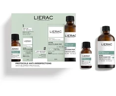 Set Lierac: Anti-Blemish Protocol Stop Spots Anti Spot Local Treatment Kreminis For Face, 15 ml + Anti-Blemish Peeling Exfoliating Peeling Lotion, 100 ml