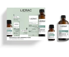 Set Lierac: Anti-Blemish Protocol Stop Spots Anti Spot Local Treatment Kreminis For Face, 15 ml + Anti-Blemish Peeling Exfoliating Peeling Lotion, 100 ml