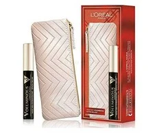Set L'Oreal Paris: Textile Makeup Bag Kreminis + Voluminous X5 Volumizing Blakstienų tušas Extra Juodas 7.5 ml