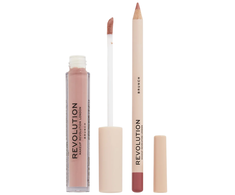 Rinkinys „Makeup Revolution“: skysti lūpų dažai „Makeup Revolution Brunch“, 3 ml + lūpų pieštukas „Makeup Revolution Precision Lip Liner Brunch“, 1 g