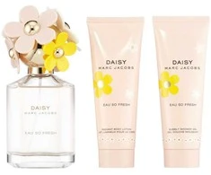 Marc Jacobs rinkinys Marc Jacobs: Daisy Eau So Fresh, tualetinis vanduo, moterims, 75 ml + Daisy Eau So Fresh, drėkinamasis, Losjonui, 75 ml + Daisy Eau So Fresh, drėkinamasis, dušo želė, visiems odos tipams, 75 ml moterims