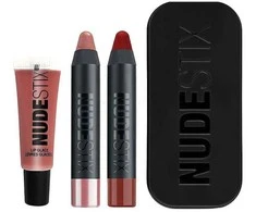 Set Nudestix: Raudona Hot Lips Mini Kit Royal Kreminis Lipstick 04 Nude, 2 ml + Raudona Hot Lips Mini Kit Royal Kreminis Lipstick Posh 2.5 ml