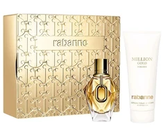 Set Paco Rabanne: Million Gold Hydrating Losjonas kūnui, 100 ml + Million Gold Eau De Parfum For Women Papildomas, 50 ml