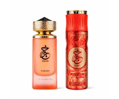 Set Paris Corner: Khair Fusion Eau De Parfum Unisex, 100 ml + Khair Fusion Dezodorantas Purškiklis For Women, 200 ml